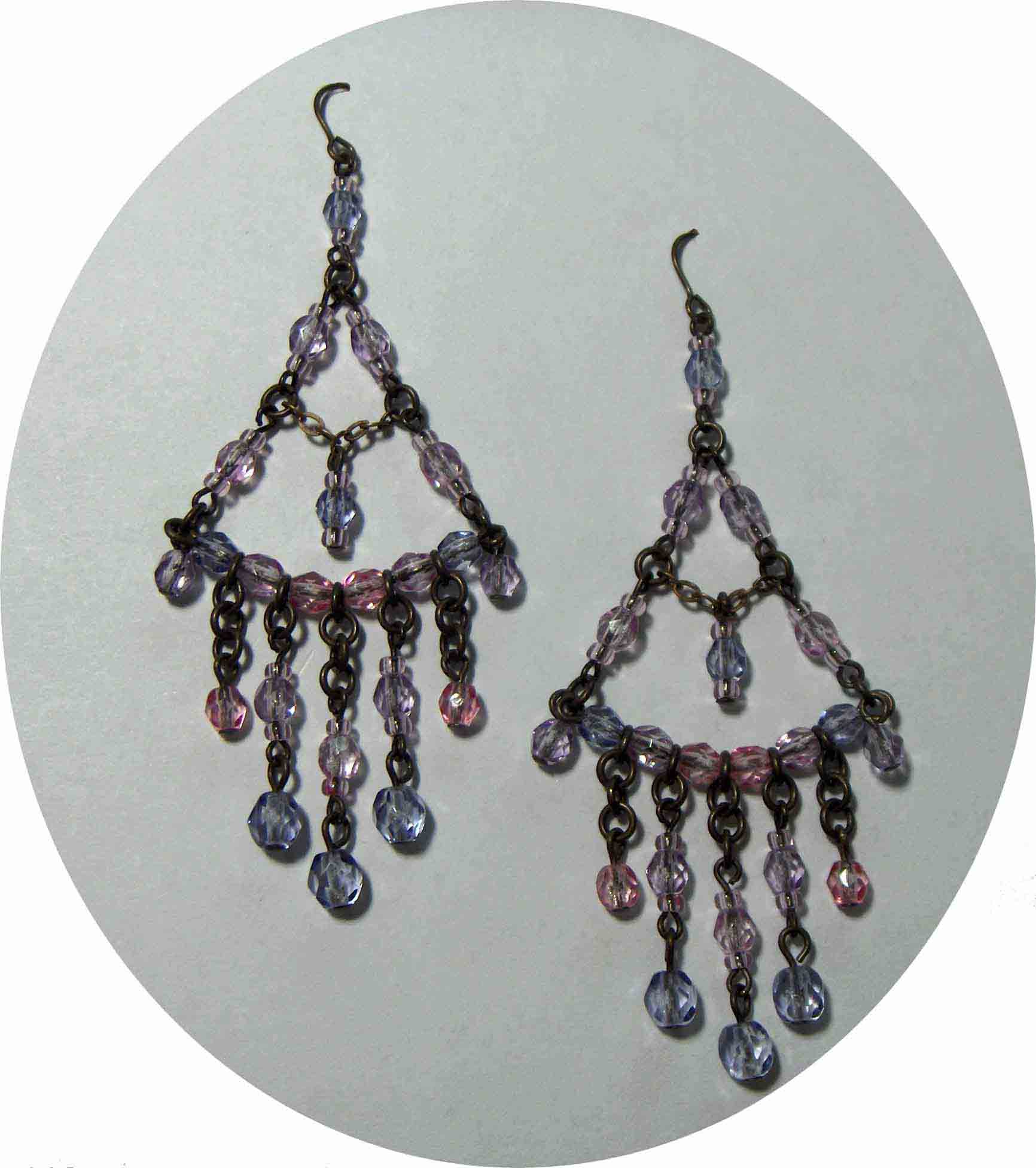 Purple & pink Bohemian glass chandeliers