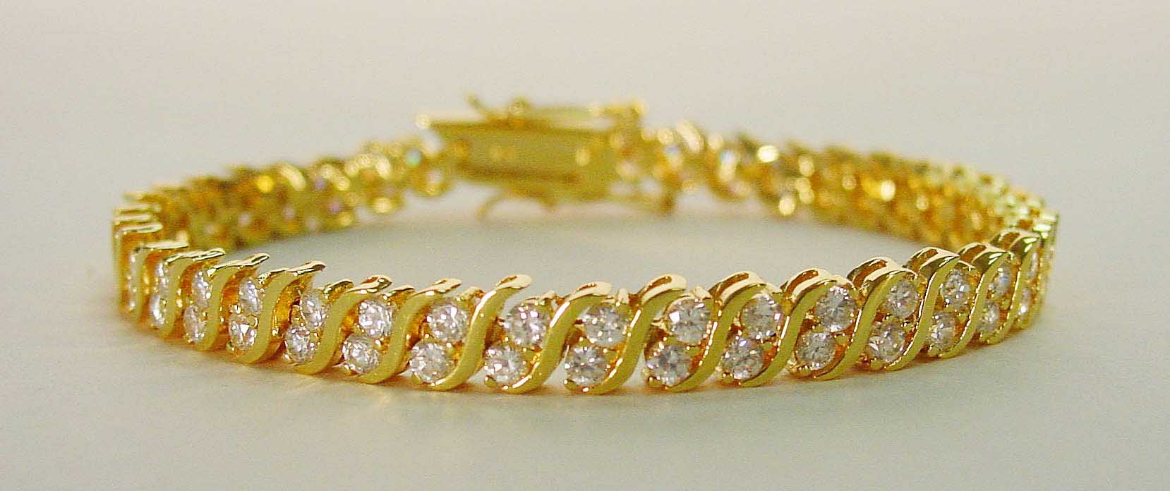 Clear double CZ vermeil bracelet