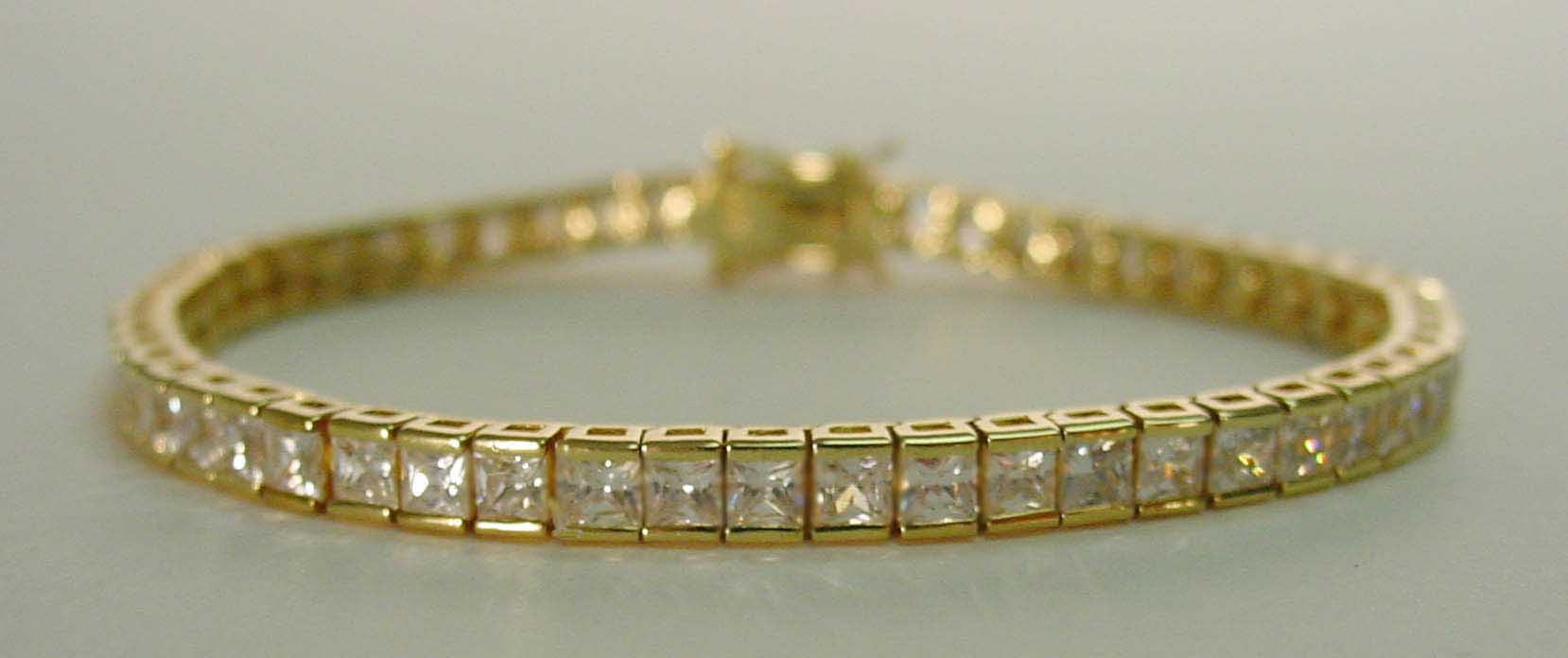 Clear CZ 3 mm tennis vermeil bracelet