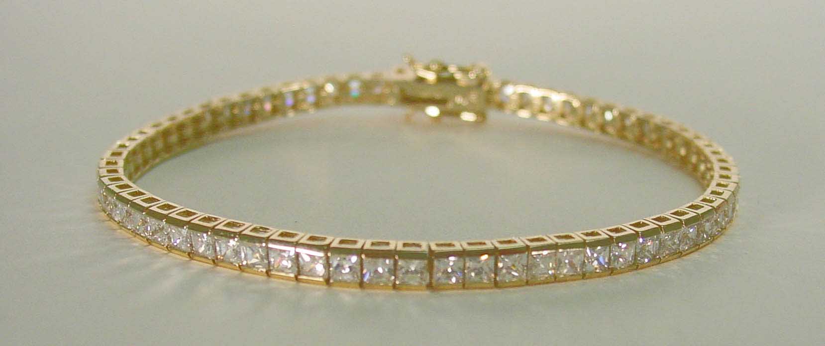 Clear CZ 2.5 mm tennis vermeil bracelet