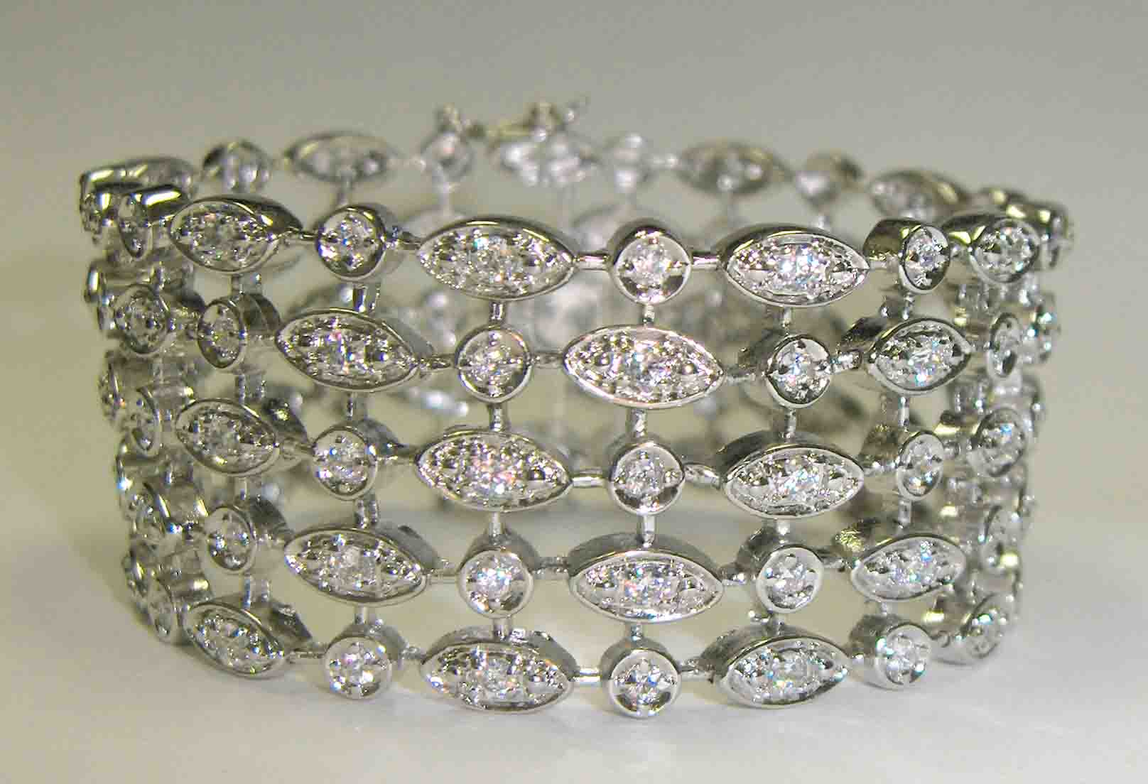 5 row cz silver bracelet