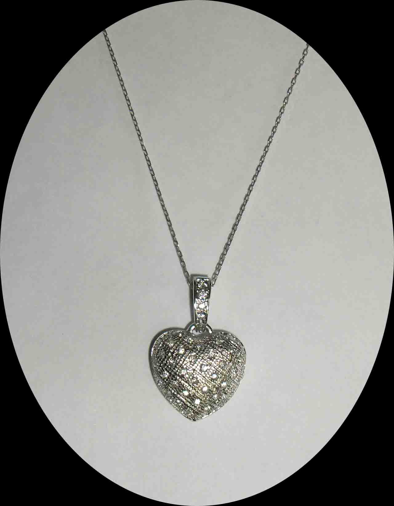 CZ encrusted puffed heart