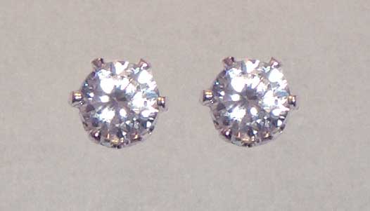 4 mm CZ silver studs