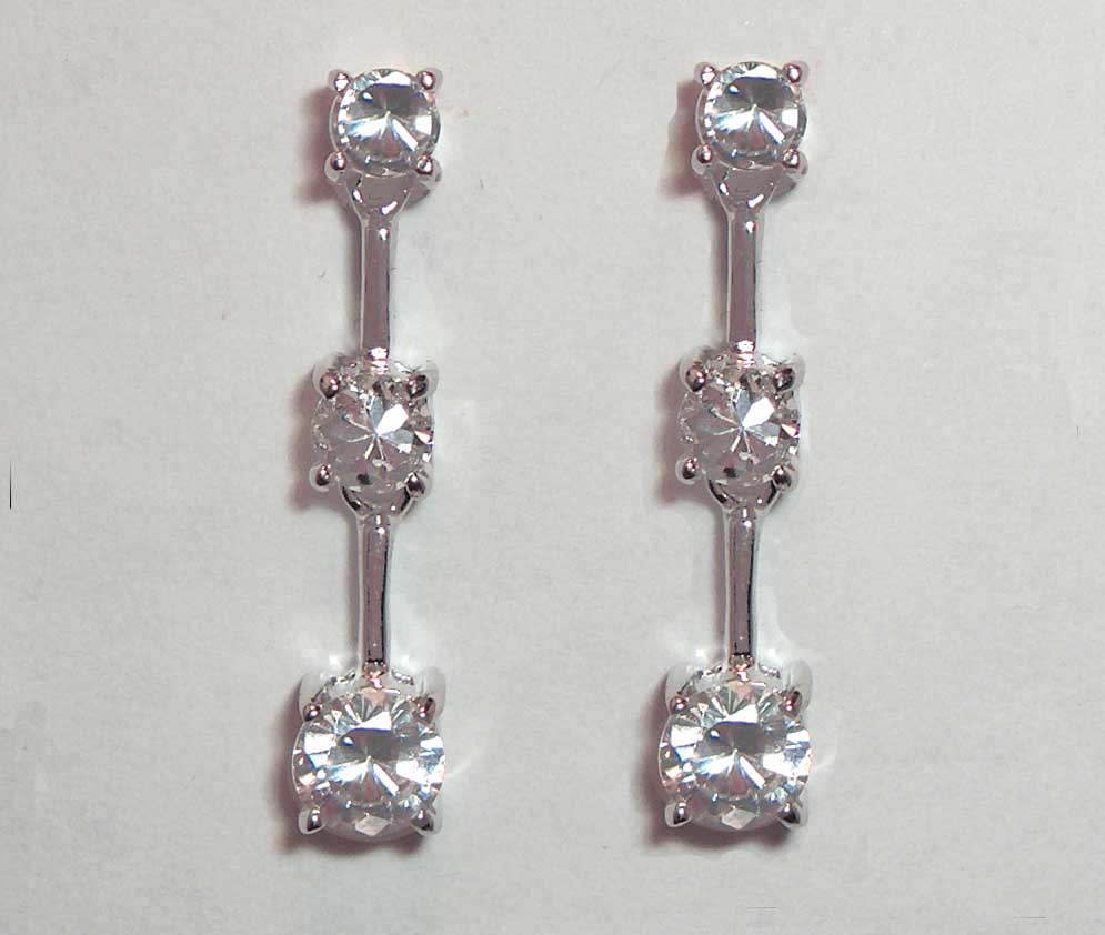 3 tier crystal earrings