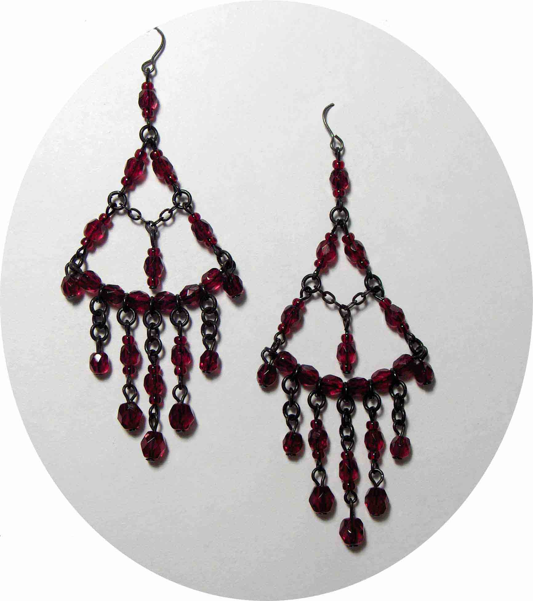 Garnet Bohemian glass chandeliers