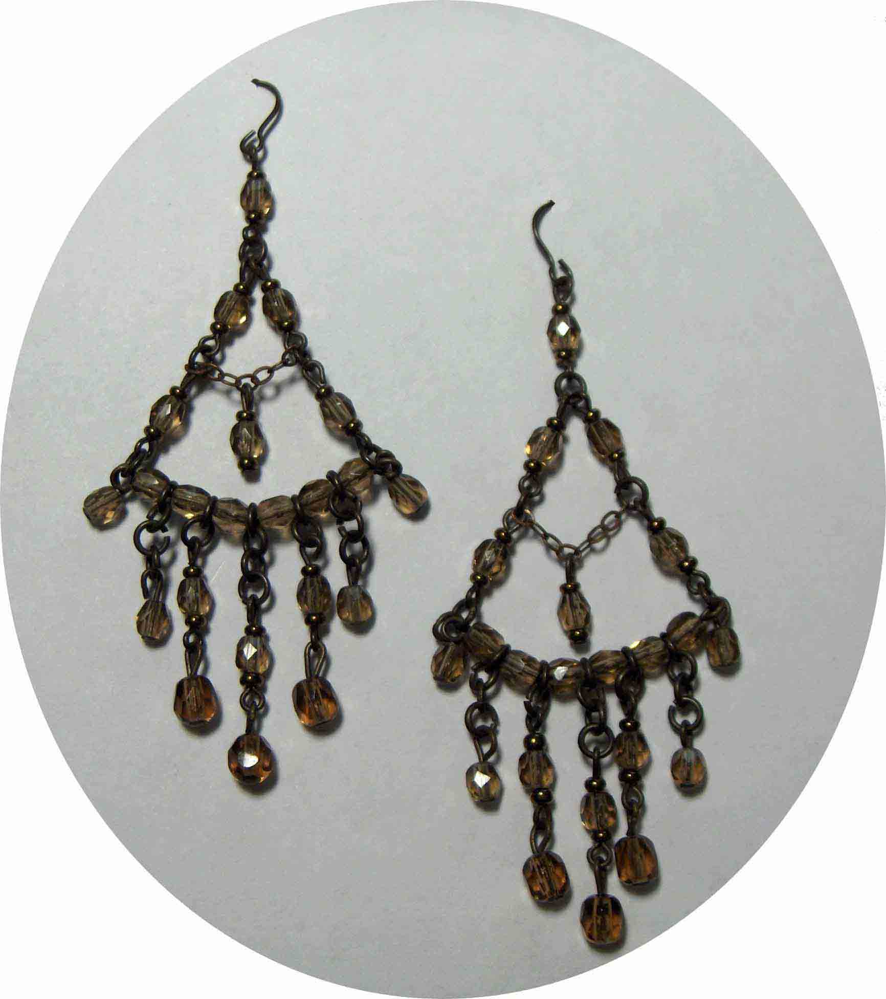 Smoky topaz Bohemian glass chandeliers