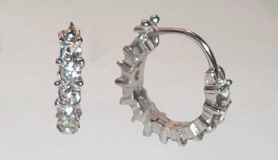 Single row crystal hoops