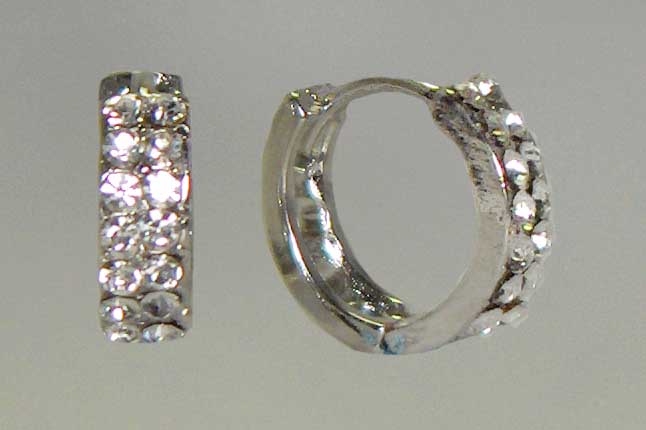Double row crystal huggies