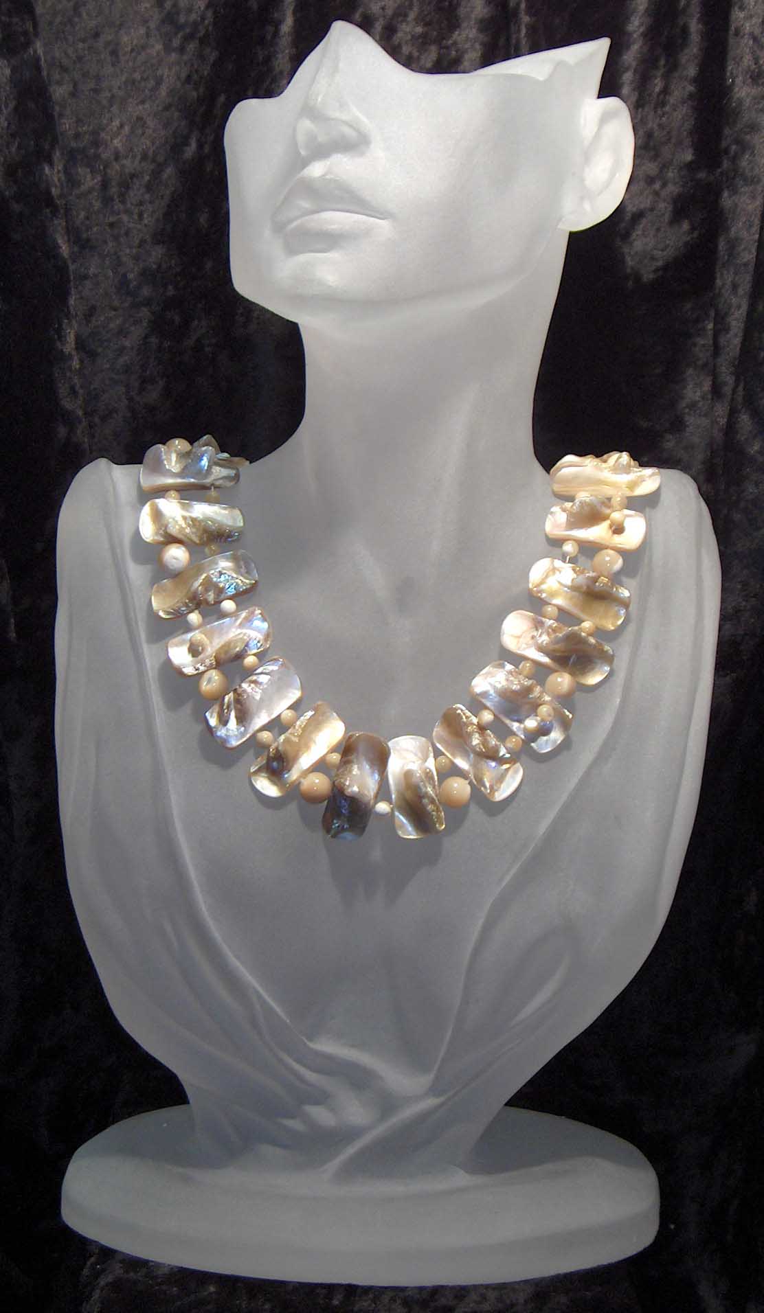 Square mother of pearl choker
