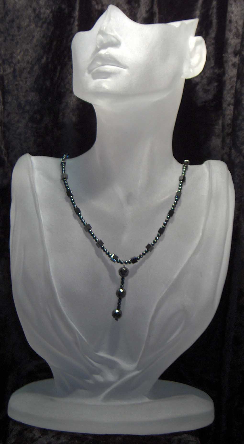 Hematite and jet necklace