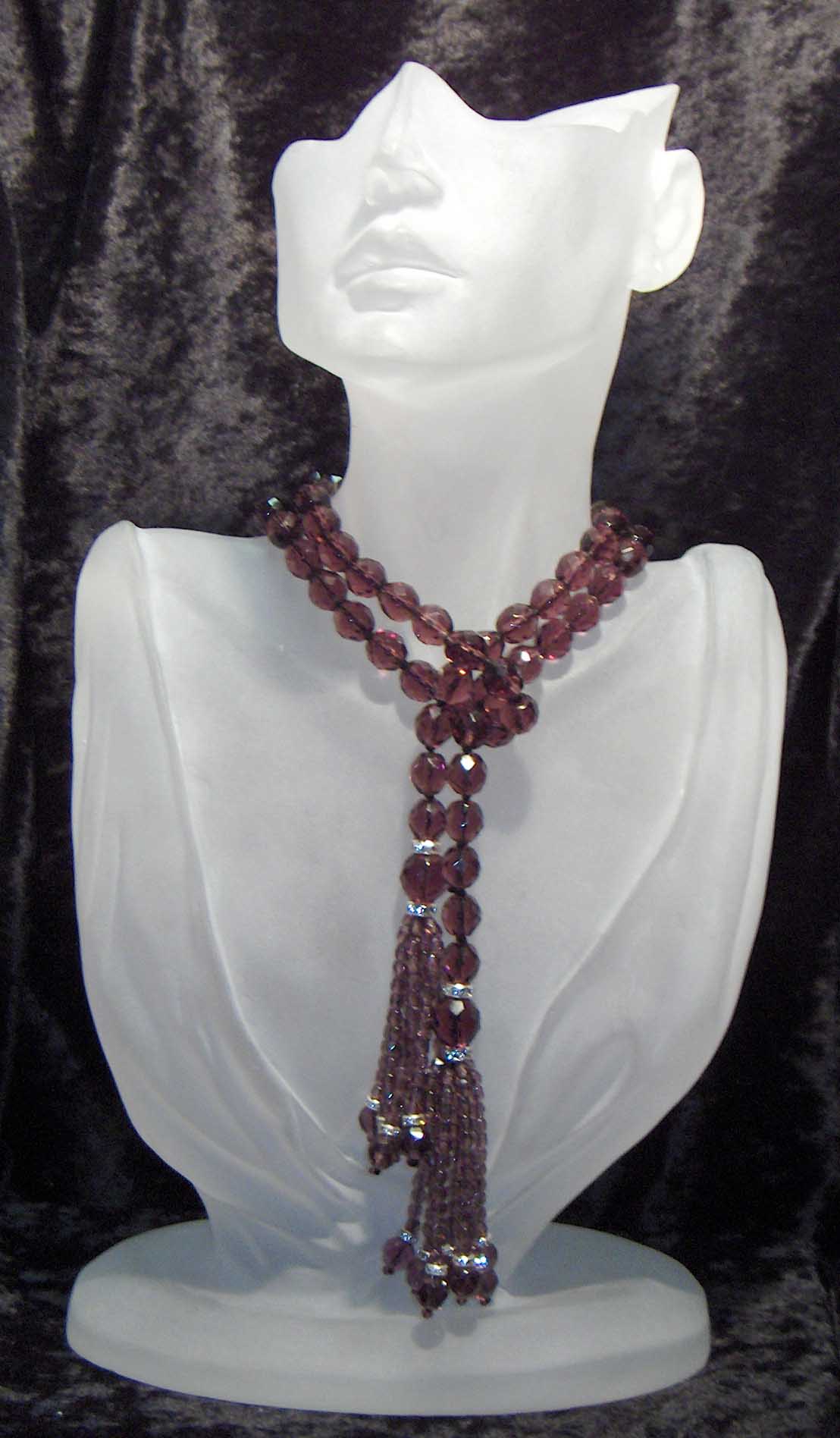 Amethyst Bohemian glass lariat