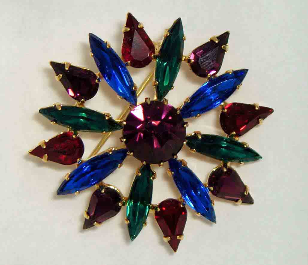 Bohemian glass star pin