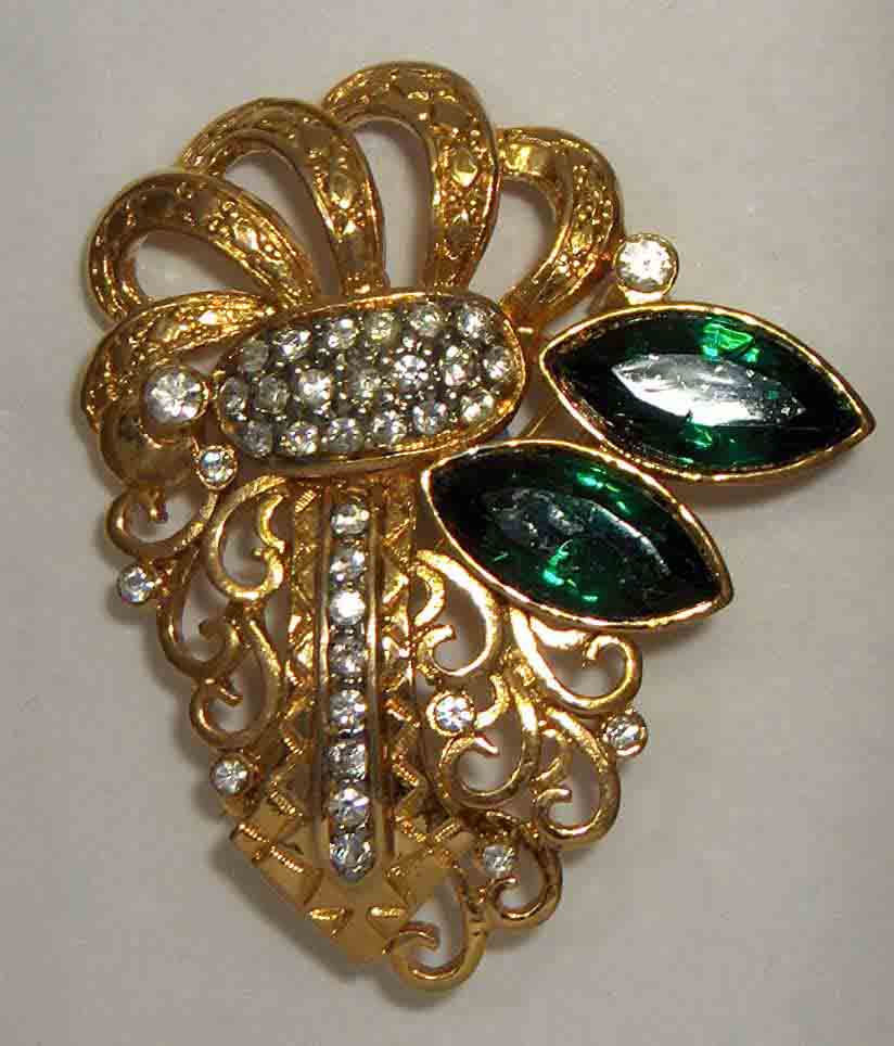 Green crystal pin