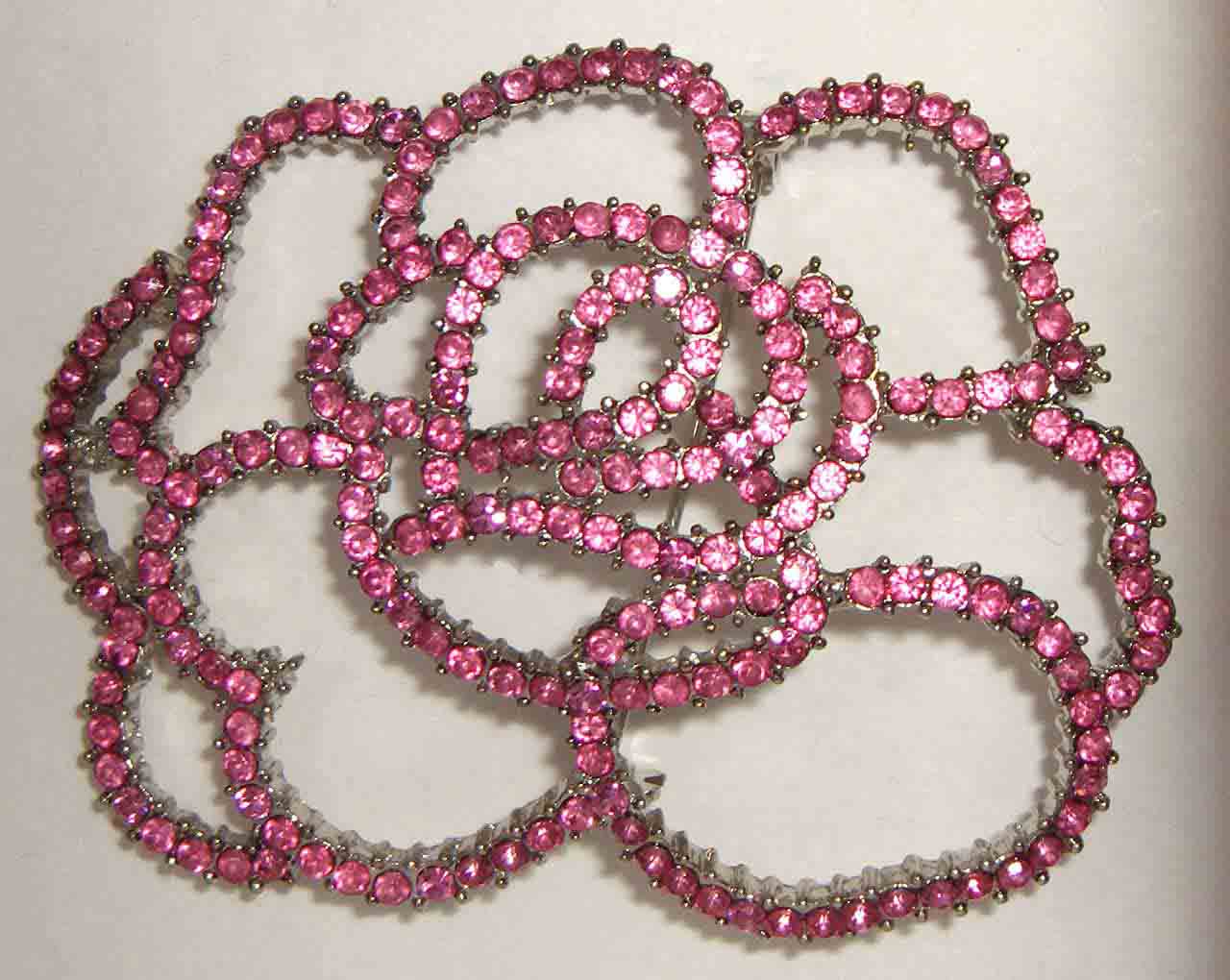 Pink rose crystal pin