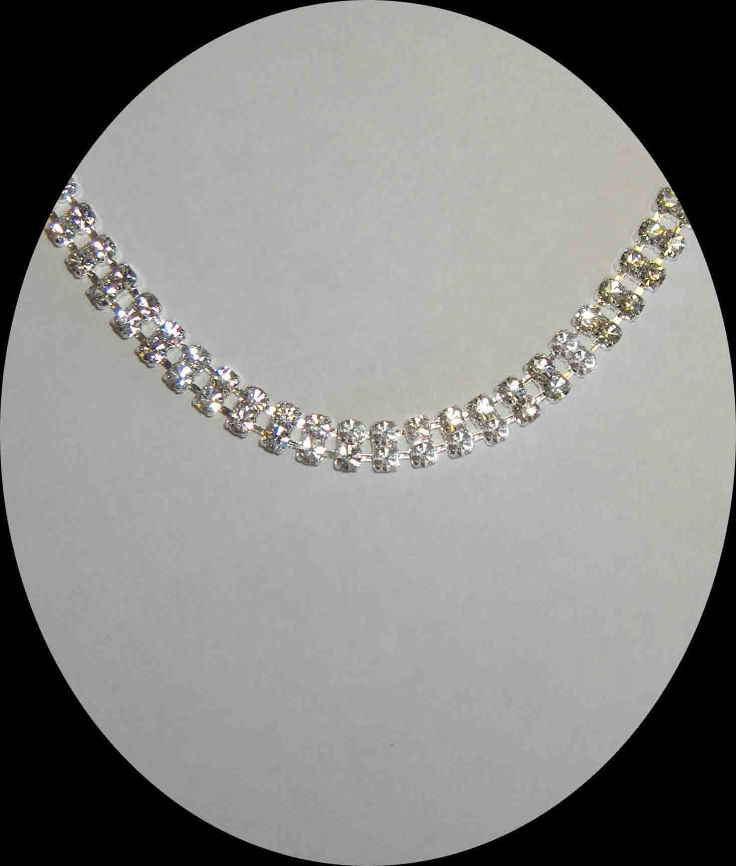 Double row rhinestone necklace