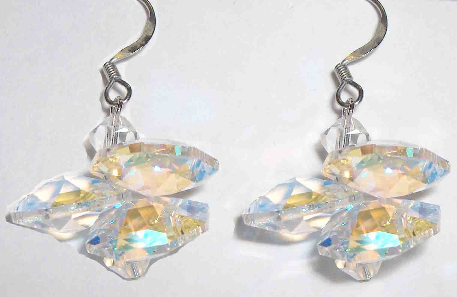 White Swarovski earrings