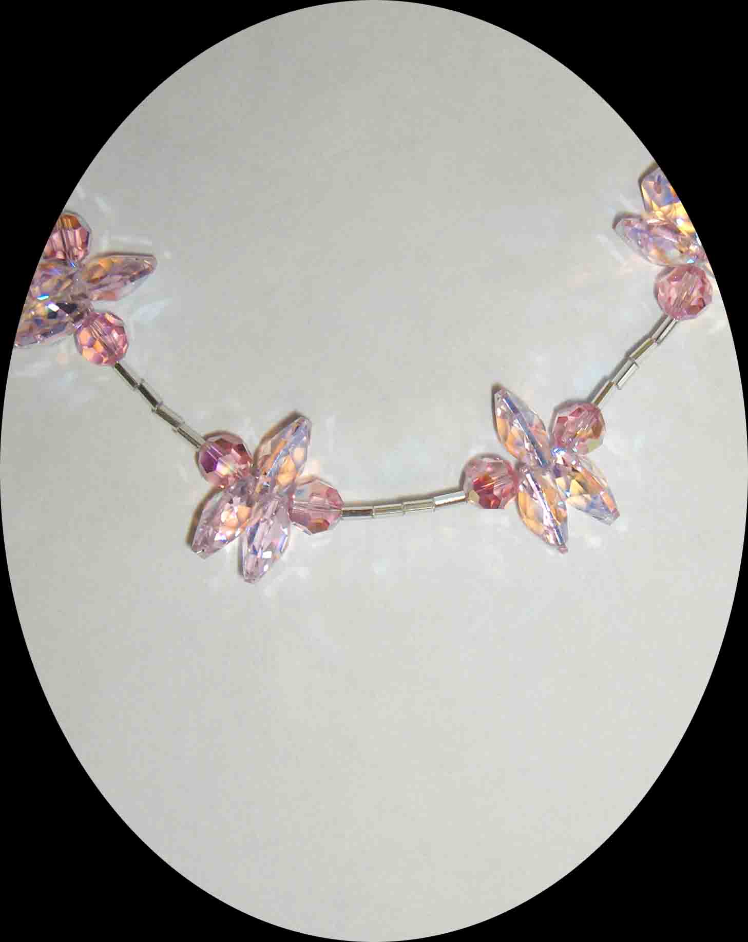 Pink Aurora Swarovski Flower Necklace